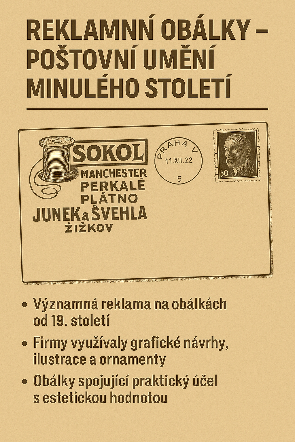 Reklamní obálky – poštovní umění minulého století