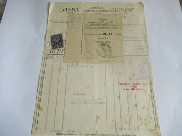Sulkov u Plzně - Vesna - P. Líně - Chemicko-technická továrna - Továrna na asfaltovou krycí lepenku, dehtové a asfaltové výrobky - 1929