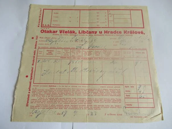 Libčany u Hradce Králové - Otakar Včelák - Továrna na rolety, záclony a žaluzie do oken, mechanická tkalcovina a tkalcovna koberců - 1933
