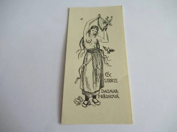 Originální exlibris 10 x 4,5 cm – Dagmar Peřinová – Josef Vodička