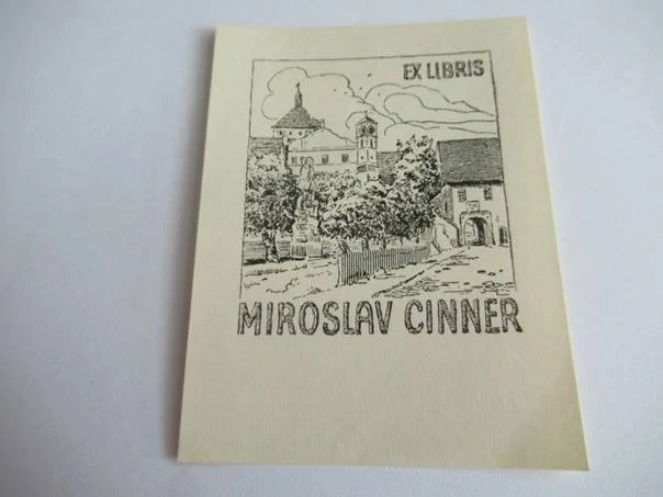 Originální válečné exlibris 9,5 x 7 cm – Miroslav Cinner (1944) – Otakar Váša