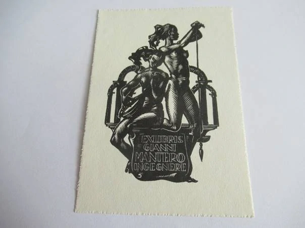 Originální dřevoryt 11 x 7,5 cm – Gianni Mantero – Hedwig zum Tobel (Vídeň)