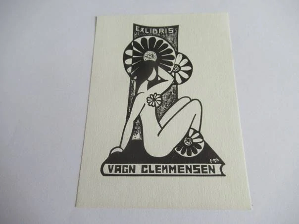 Originální exlibris 12 x 8 cm – Vagn Clemmensen (1971) – Anna Meskó & György Póka