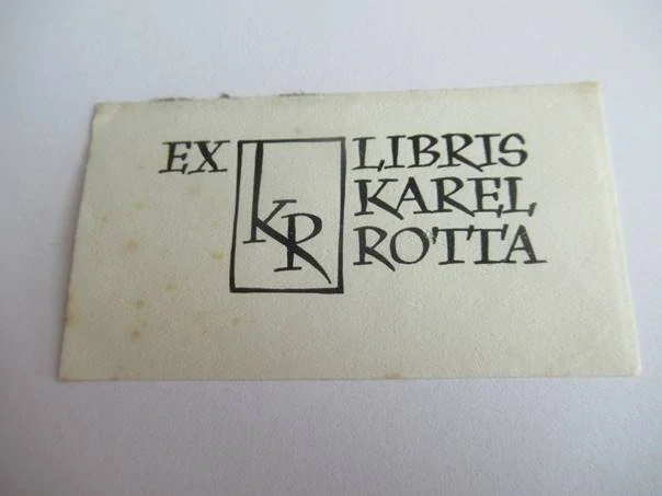 Originální exlibris 7 x 4 cm – Karel Rotta (1946) – Oldřich Menhart