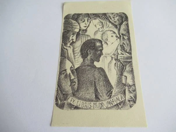 Originální exlibris 14,5 x 8,5 cm – MUDr. Jan Fiala (1947) – Dobroslava Bilovská