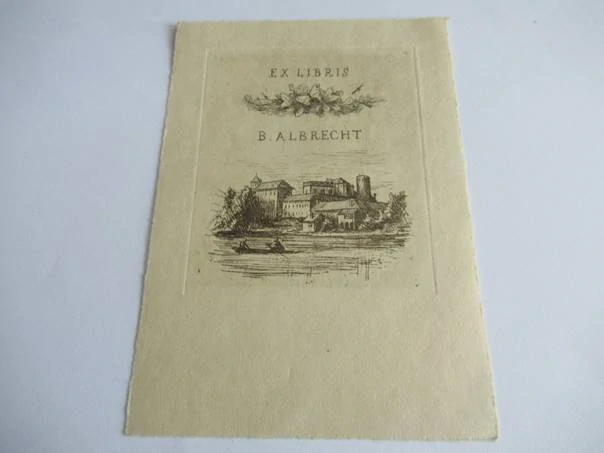 Originální velký dřevoryt 15 x 10,5 cm – Bent Albrechtsen – Hans Dillinger