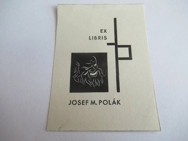 Sběratelské exlibris Josef M. Polák, 7 × 5 cm – Josef Hanzl