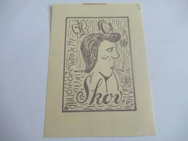 Severské exlibris | Lorentz May (Dánsko), originální grafický tisk, rozměr 10x7 cm
