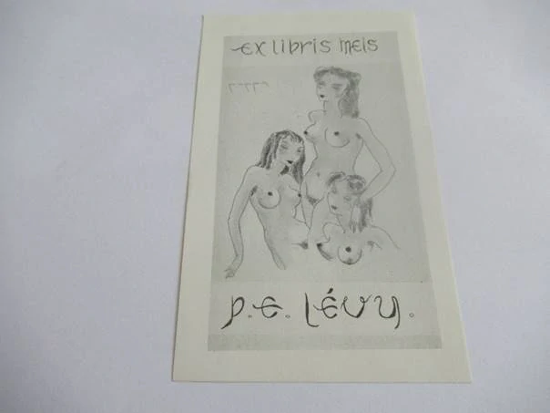 Erotické exlibris P.E. Lévy – Tři Grácie | Alberto Coppa, signováno na rubu, 12,5x7,5 cm