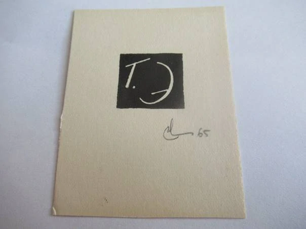 Exlibris – Semyon G. Ivenskij – (1965), linoryt „T. E.“ – 7 x 5,5 cm