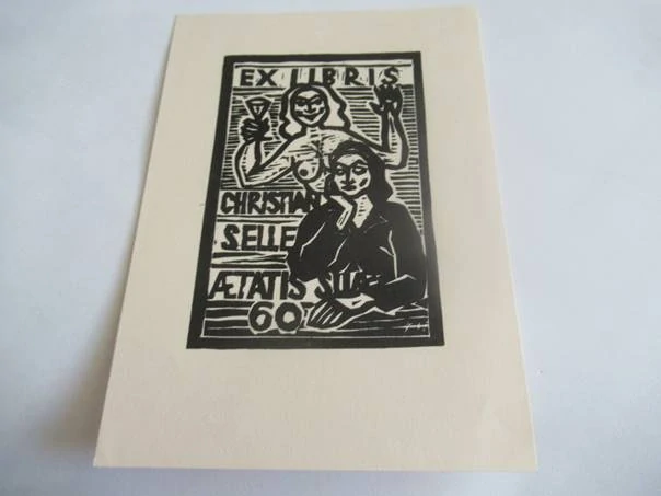 Exlibris pro Christian Selle – Karel Homola (14,5x10,5 cm)