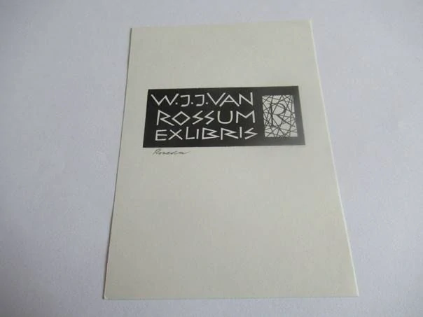 Exlibris – W. J. J. van Rossum – Roland Roveda – Francie / Nizozemsko, 1965 – původní linoryt (X3) – 10×7 cm