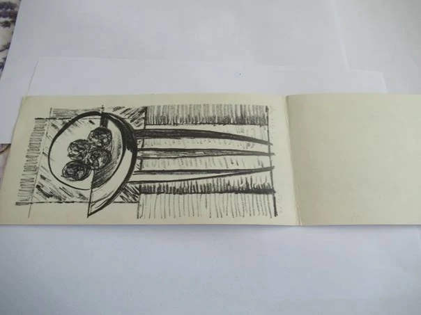 Původní sběratelská novoročenka PF 1976 – autor Fr. Bílek / Bím, signovaný a číslovaný linoryt (21 × 10,5 cm)