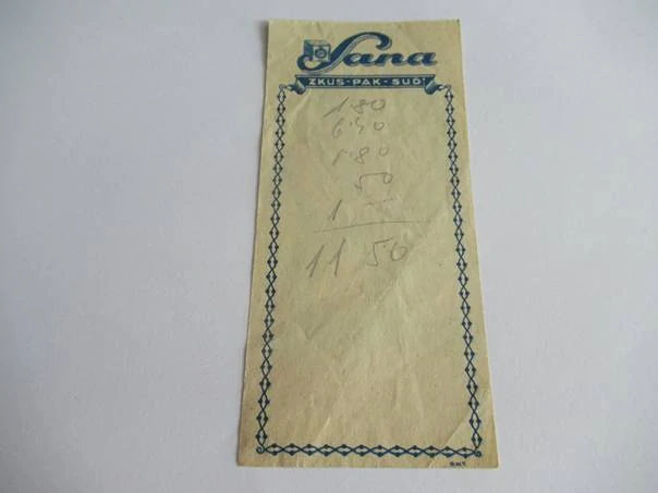 Ikonická reklamní účtenka Sana – „Zkus - pak - suď!“ (30. léta)