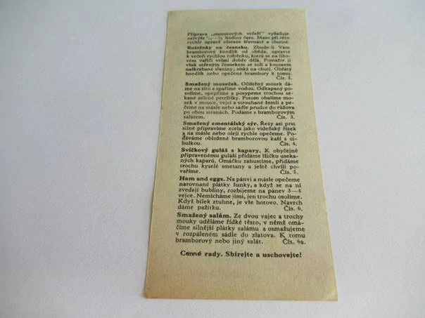 Prvorepubliková reklamní účtenka Ing. Solar – Lihový vařič pro den i noc (30. léta)