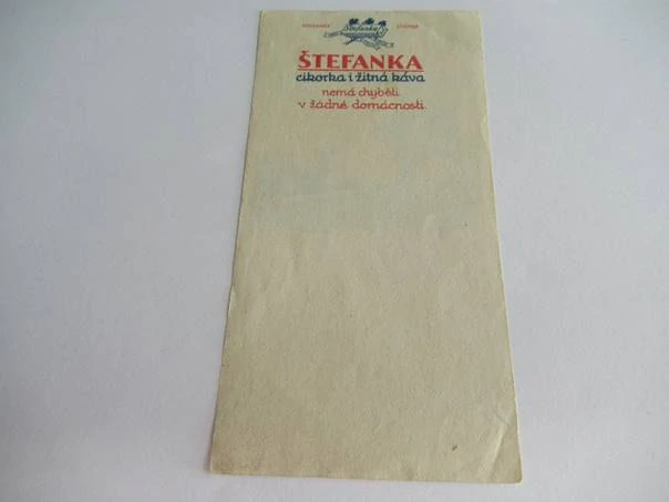 Dobová reklamní účtenka ŠTEFANKA CIKORKA – Chromolitografie Holeček a Moučka (První republika)