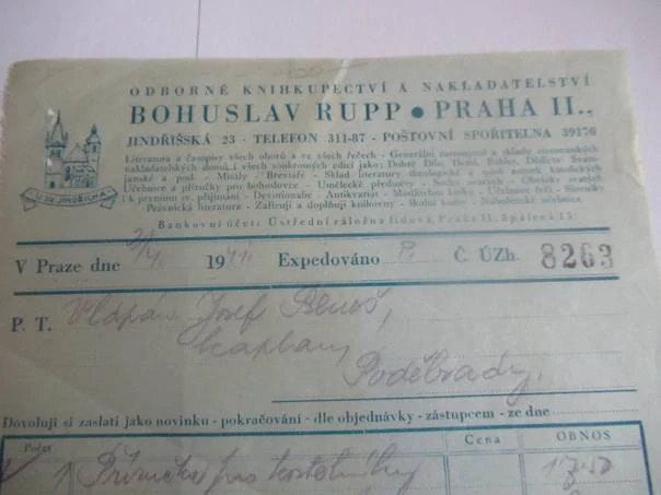 Praha II. - Bohuslav Rupp - Odborné knihkupectví a nakladatelství - 1941