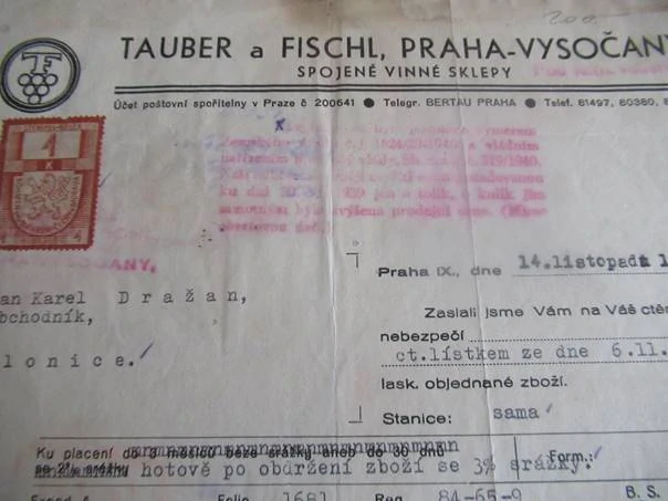 Praha-Vysočany - Tauber a Fischl - Spojené vinné sklepy - 1941