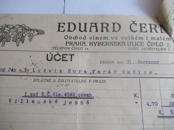 Praha - Eduard Černý - Obchod vínem ve velkém i malém - 1917