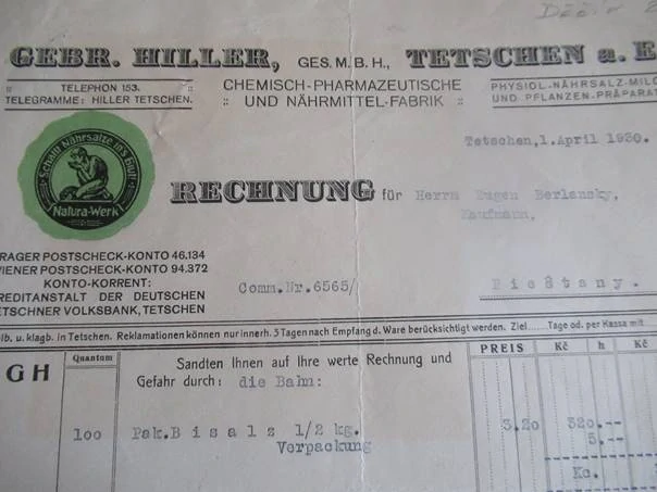 Děčín - Geber. Hiller, Tetschen a. E. - Chemicko-farmaceutická a potravinářská továrna - 1930