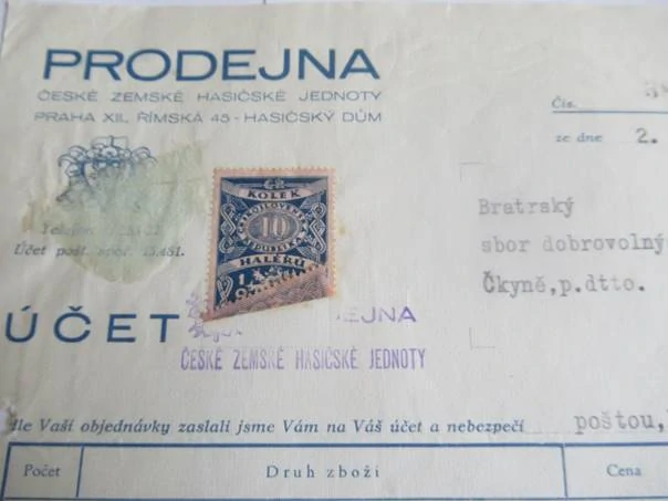 Praha XII. - Prodejna české zemské hasičské jednoty - 1936