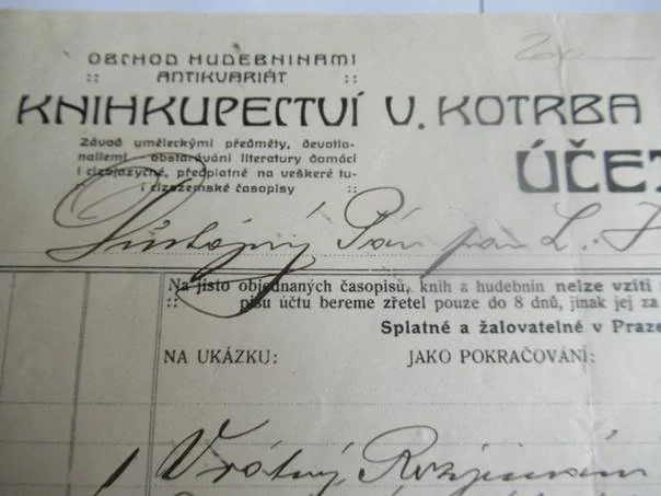 Praha - V. Kotrba - Knihkupectví - 1918