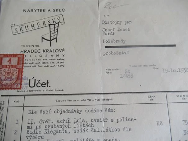 Hradec Králové - S. Kuherský - Nábytek a sklo - 1938