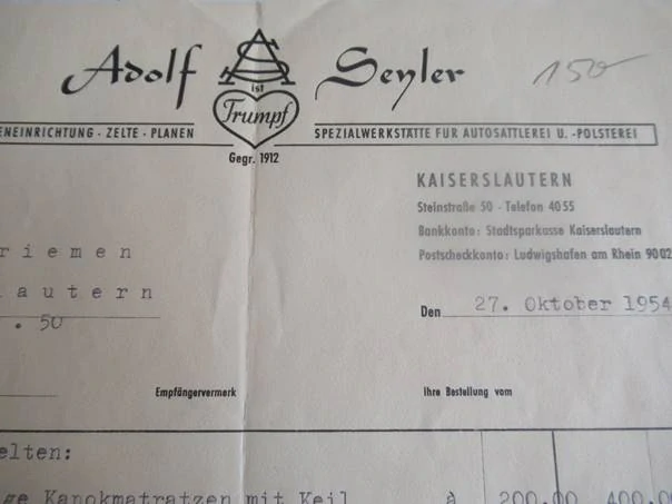  Ludwigshafen am Rhein - Adolf ist Trumpf Seyler - Dílna pro interiérový návrh, Specializovaná dílna pro čalounění - 1954