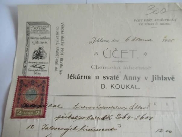 Jihlava - D. Koukal - lékárna u svaté Anny - chemická laboratoř - 1905