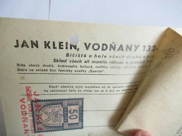 Vodňany - Jan Klein - Bičiště a hole všech druhů a provedení - 1939