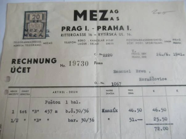 Praha I. - Mez AG AS - 1941