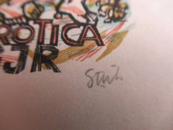 Originální signované exlibris 8,5 x 10 cm – ExEroTica GJR – Lou Strik