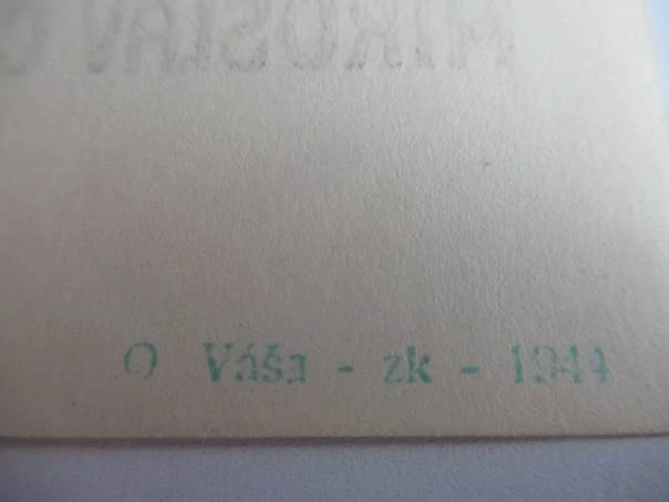Originální válečné exlibris 9,5 x 7 cm – Miroslav Cinner (1944) – Otakar Váša