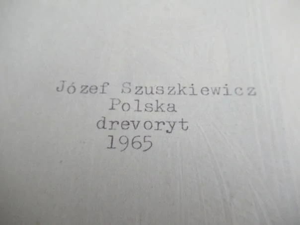Originální velký dřevoryt 14,5 x 10,5 cm – Galambos Ferenc (1965) – Józef Szuszkiewicz