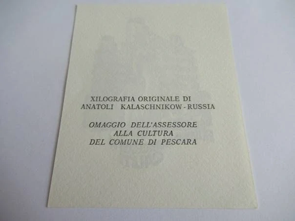 Originální exlibris 10 x 8 cm – Francesca Cauti – Anatolij Kalašnikov (Russia)
