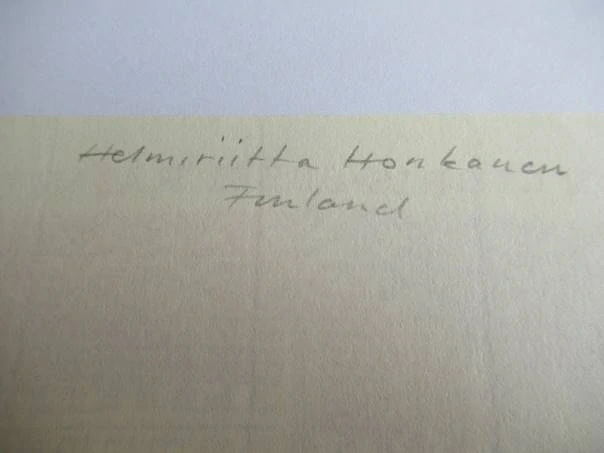 Originální finský exlibris 10,5 x 6 cm – Jussi Raini – Helmiriitta Honkanen