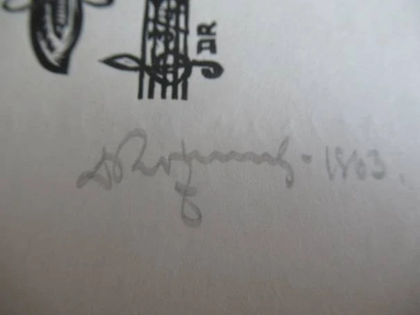 Originální signované exlibris – Hudební motiv (1983) – Dainis Rožkalns (Riga) 13,5x7 cm