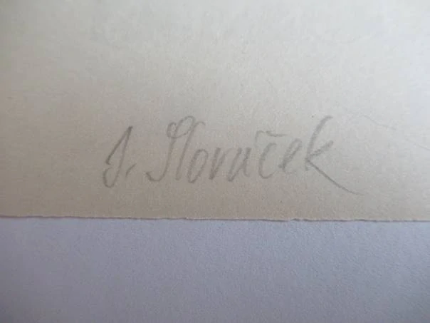Originální exlibris 11 x 7 cm – Slovácký motiv (1973) – Jožka Beneš – Jaroslav Slováček
