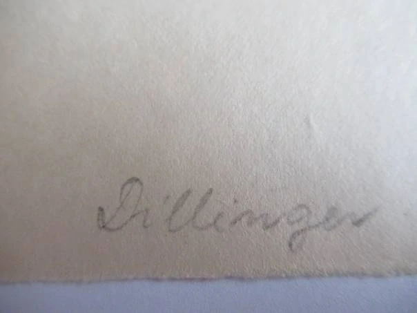 Originální velký dřevoryt 15 x 10,5 cm – Bent Albrechtsen – Hans Dillinger