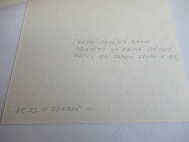 Heraldické exlibris Marie Mazáčová, 21 × 14,5 cm – Dr. Zdeněk Maria Zenger (Praga 1978)