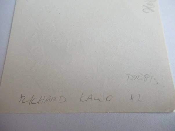Divadelní exlibris Richard Kaljo, 9 × 6 cm – Motiv Tří mušketýrů pro herce jménem „GOTS“