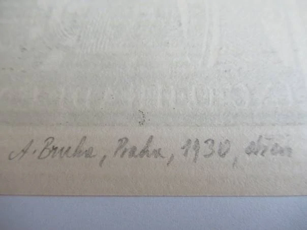 Prvorepublikové exlibris Ing. O. Hradečný, 12 × 9,5 cm – Alois Burke (Praha 1930)