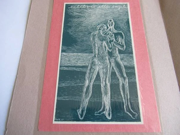 Originální exlibris od dánského autora – Muggi Wille Nielsen, 13,5 × 7,5 cm