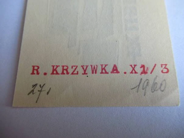 Abstraktní geometrické exlibris Dr. St. Tulich, 11,5 × 11 cm – Ryszard Krzywka (1969)