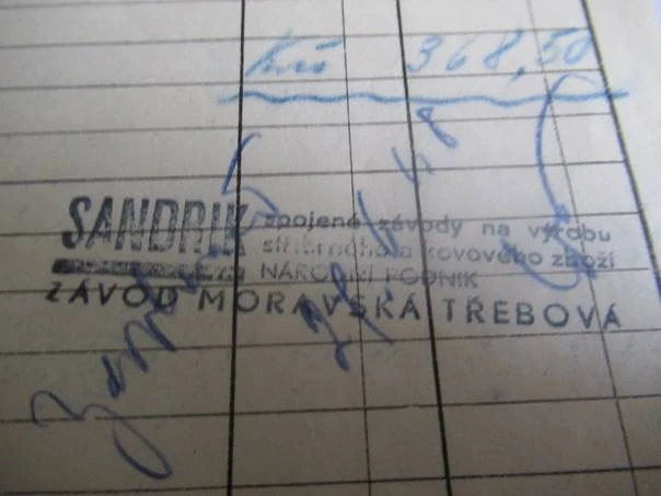 Moravská Třebová - Sandrik - Spojené závody na výrobu stříbrného kovového zboží  - 1947