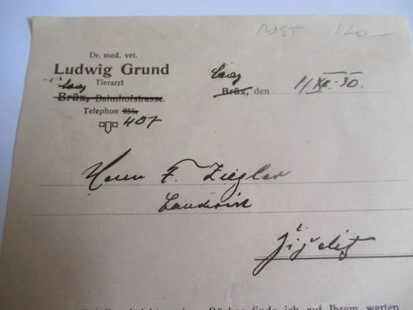 Most - Dr. med. vet. Ludwig Grund - veterinář - 1930