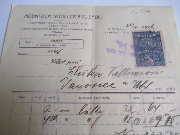 Praha - Schiller Aks. spol. - Modní dům - 1926
