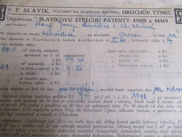 Hrochův Týnec - F. Slavík - Továrny na hliněnou krytinu - 1934
