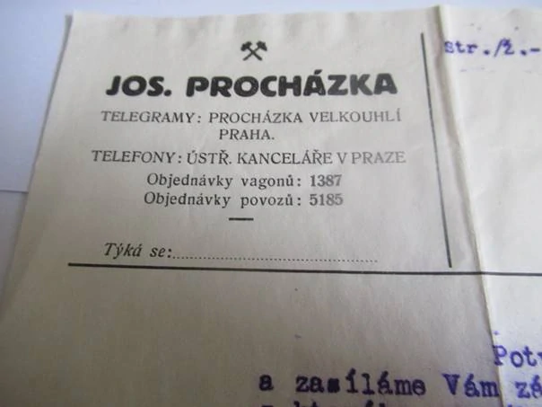 Praha II. - Jos. Procházka - Velkouhlí - 1922