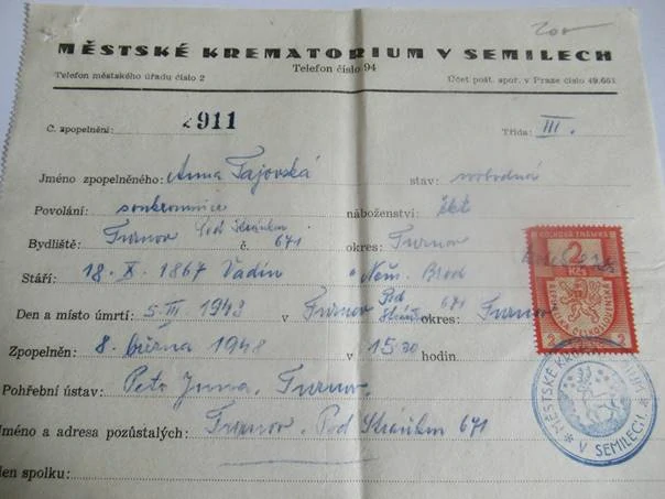 Semily - Městské krematorium - 1948